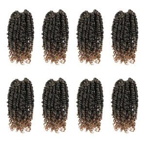 The BOHOBABE Pre-twisted Passion Twist Crochet Hair 8 Inch Pack of 6 (T27)